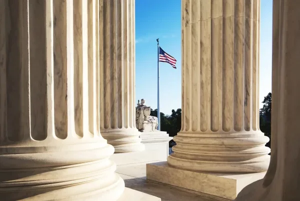 The marble columns of the Supreme Court of the United States