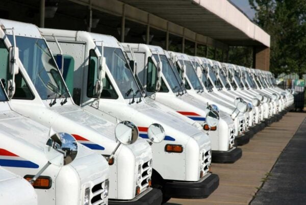 USPS trucks