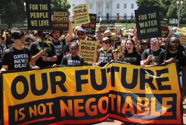 Hundreds of young climate activists in Lafayette Square on June 28 in Washington, D.C.