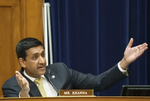 Representative Ro Khanna, a Democrat from California, speaks during a House Oversight and Reform Committee hearing in Washington, D.C.