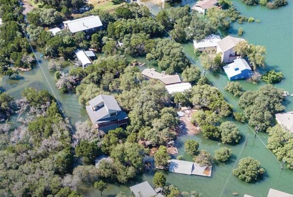 Houses in a flood